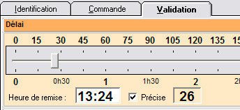 réglette de configuration du délai de livraison, d'emporté et du sur place