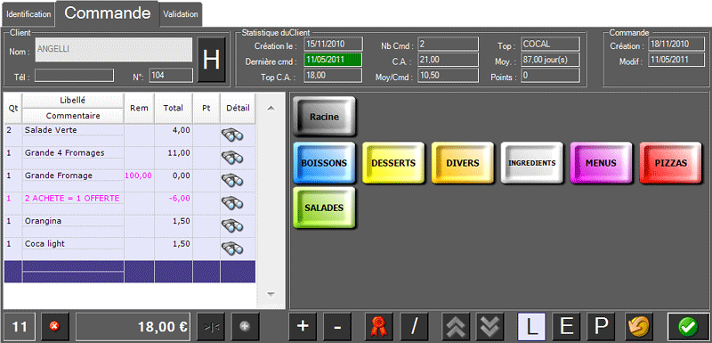 logiciel de prise de commande en mode tactile